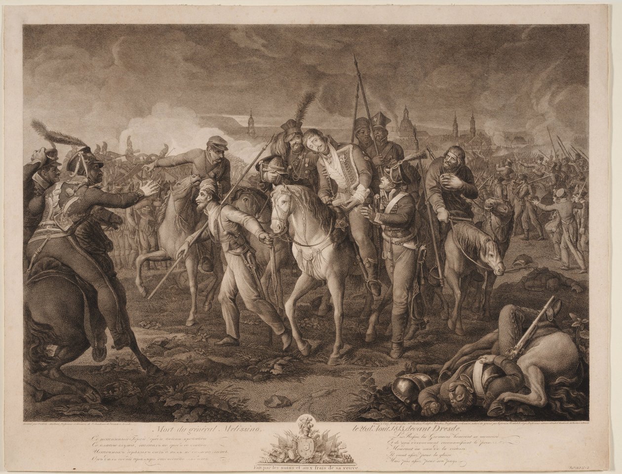 Aleksey Melissino tábornok halála 1813. augusztus 26-án alkotó: Ephraim Gottlieb Krüger