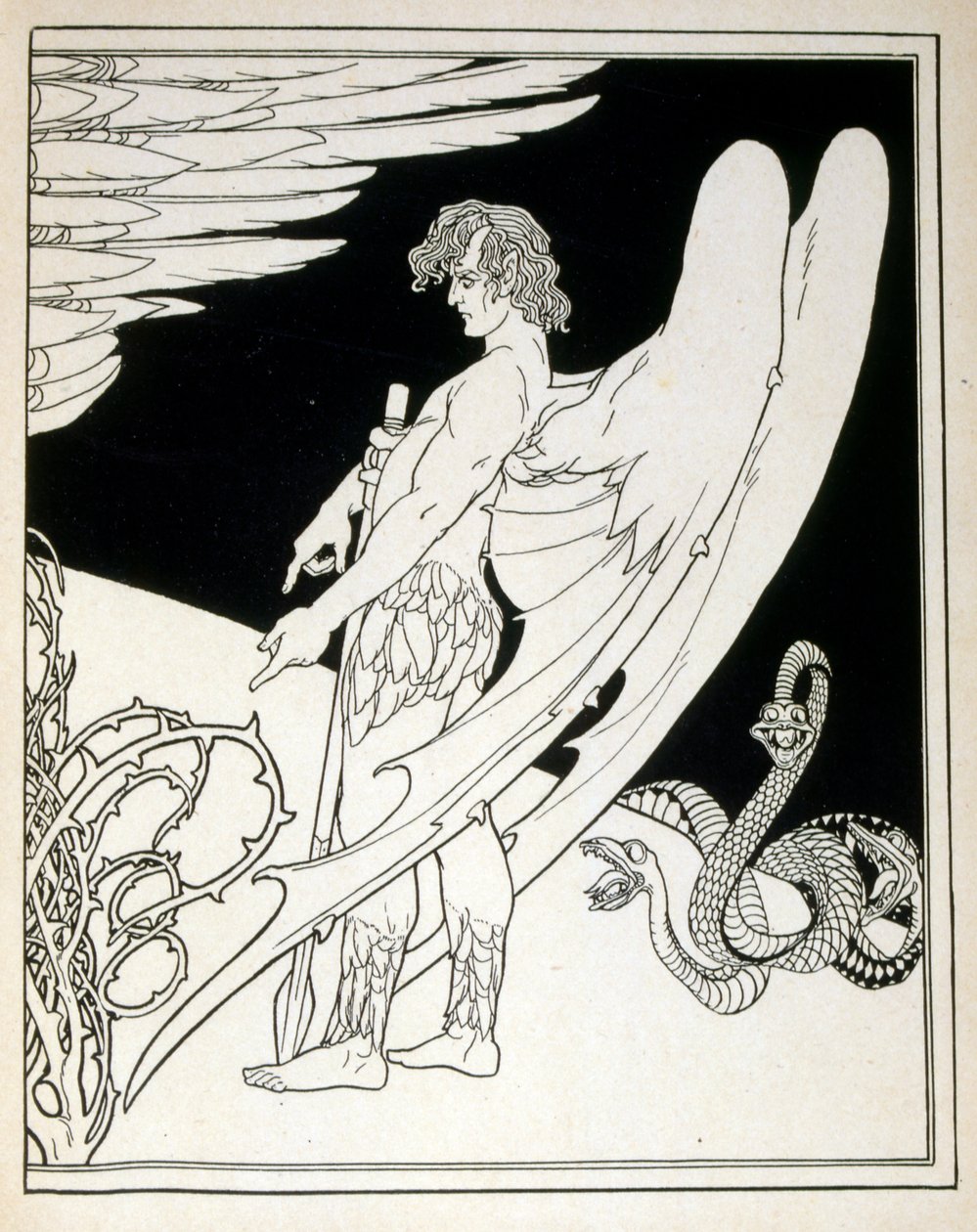 Egy óriás angyal a Júda című könyvből, amelyet Ephraim Moses Lilien (1874-1925) illusztrált. Liliant a Jugendstil (német szecessziós) stílusban megalkotott cionista ikonográfia atyjaként tartják számon. Illusztrálta a „Juda” (1900) című bibliai verseskötet alkotó: Ephraim Moses Lilien
