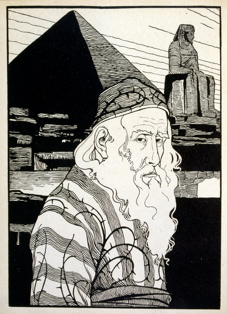 Húsvét, a Juda című könyvből, amelyet Ephraim Moses Lilien (1874-1925) illusztrált. Liliant a Jugendstil (német szecessziós) stílusban megalkotott cionista ikonográfia atyjaként tartják számon. Illusztrálta a „Juda” (1900), egy Chris bibliai verses könyvét alkotó: Ephraim Moses Lilien