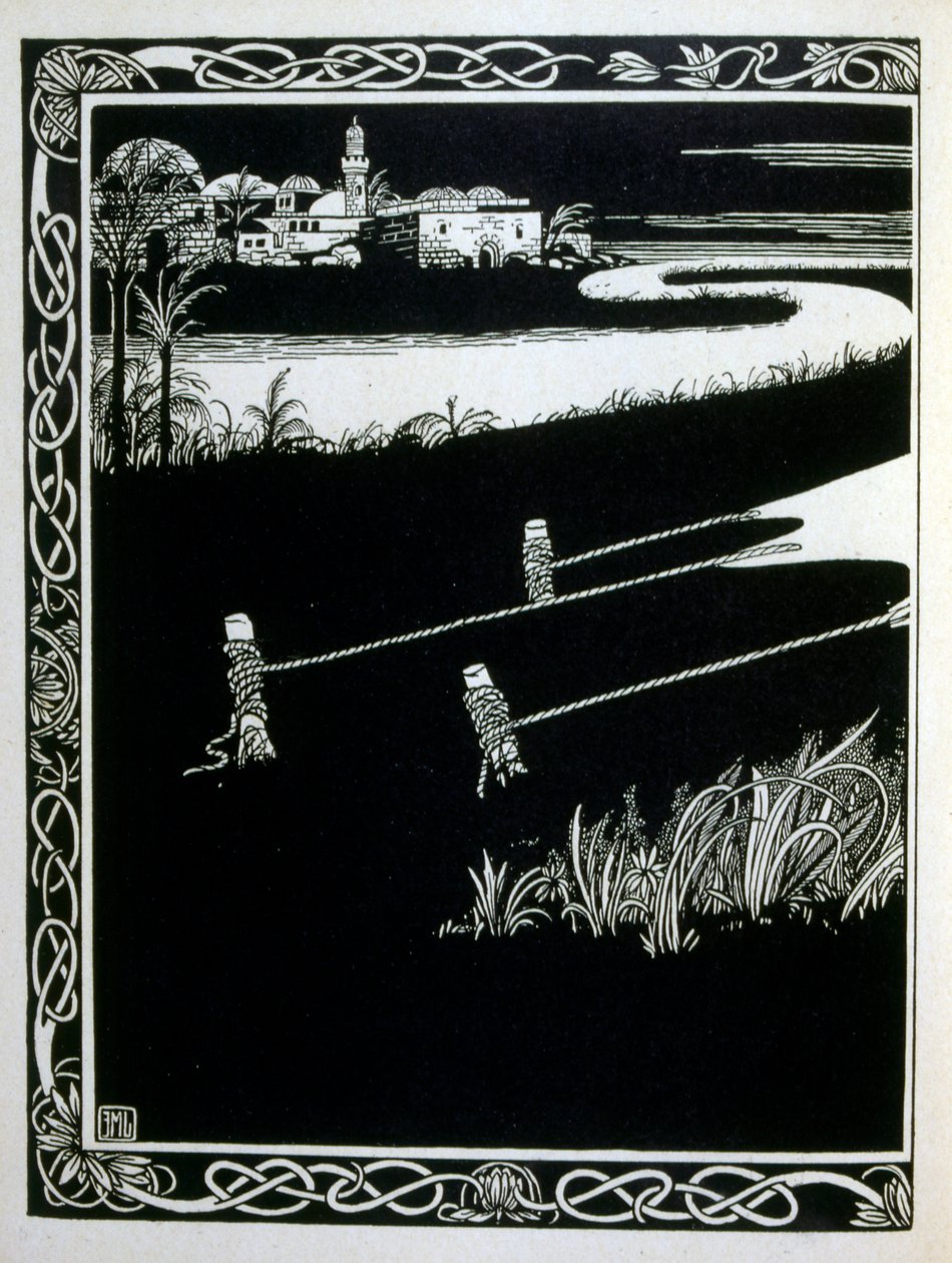 Enak Gemorrhe (Gomorra) előtt, a Juda című könyvből, amelyet Ephraim Moses Lilien (1874-1925) illusztrált. Liliant a Jugendstil (német szecessziós) stílusban megalkotott cionista ikonográfia atyjaként tartják számon. Illusztrálta a „Juda” (1900) című könyv alkotó: Ephraim Moses Lilien