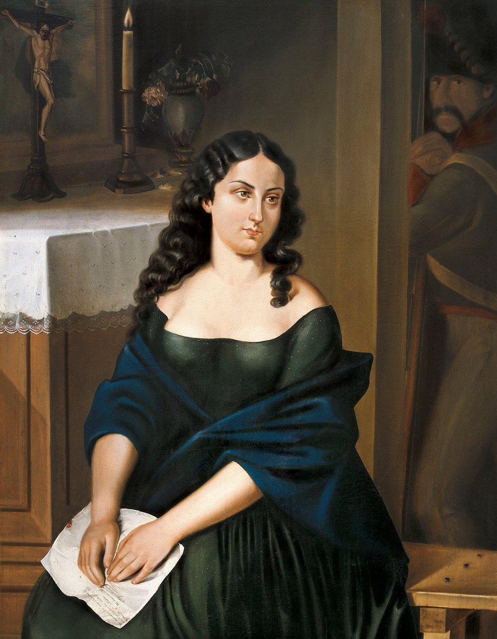 Policarpa Salavarrieta (1795-1817), Kolumbia függetlenségének hősnőjének portréja (festmény) alkotó: Epifanio Julián Garay Caicedo