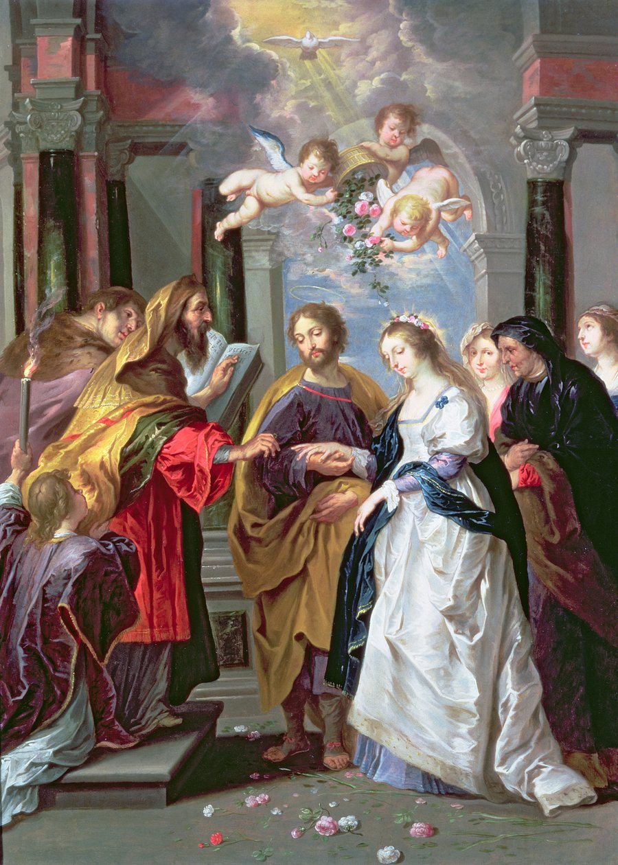 A Szűzanya házassága (olaj, réz) alkotó: Erasmus Quellinus II