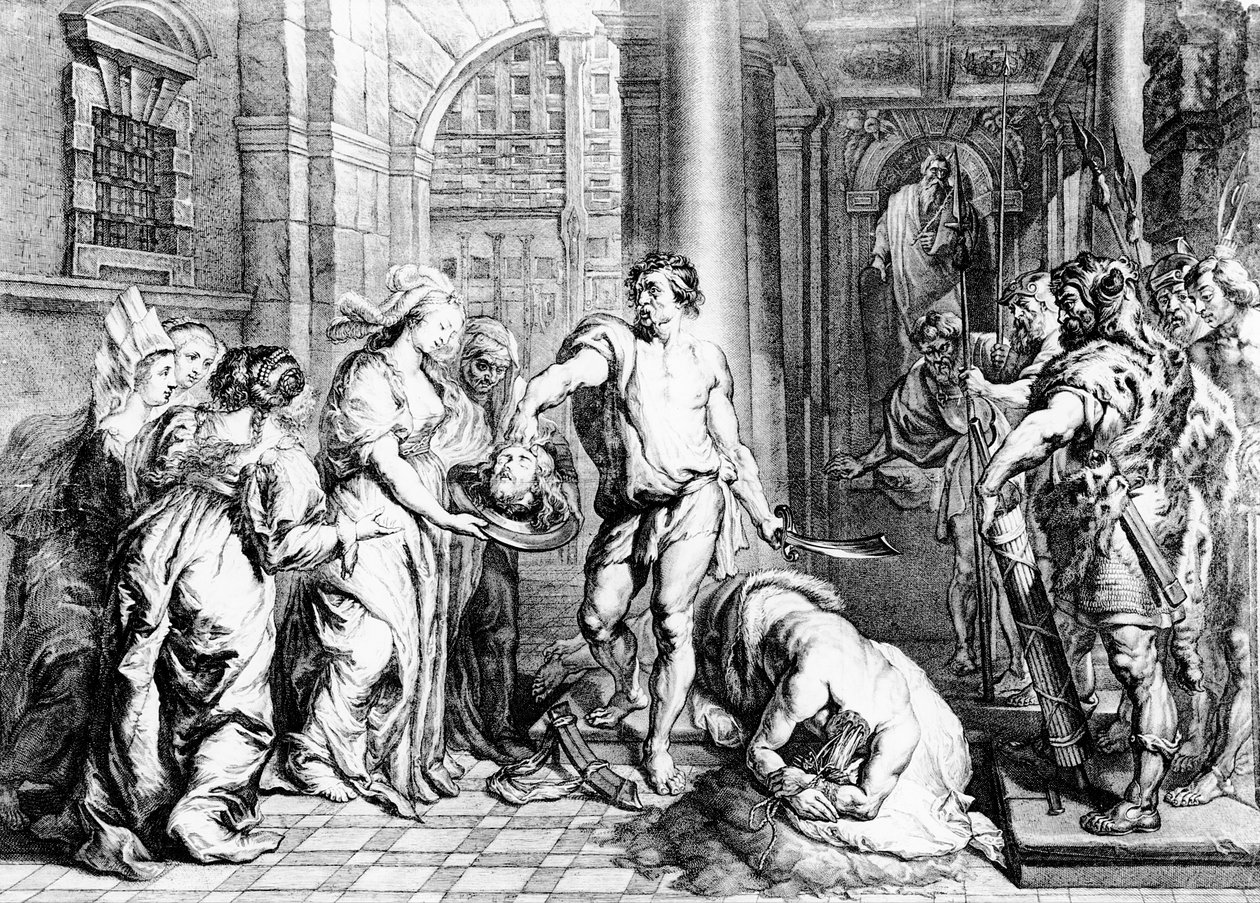 Keresztelő Szent János kivégzése, vésette Martin I van den Enden (fl. 1630-54) alkotó: Erasmus Quellinus II