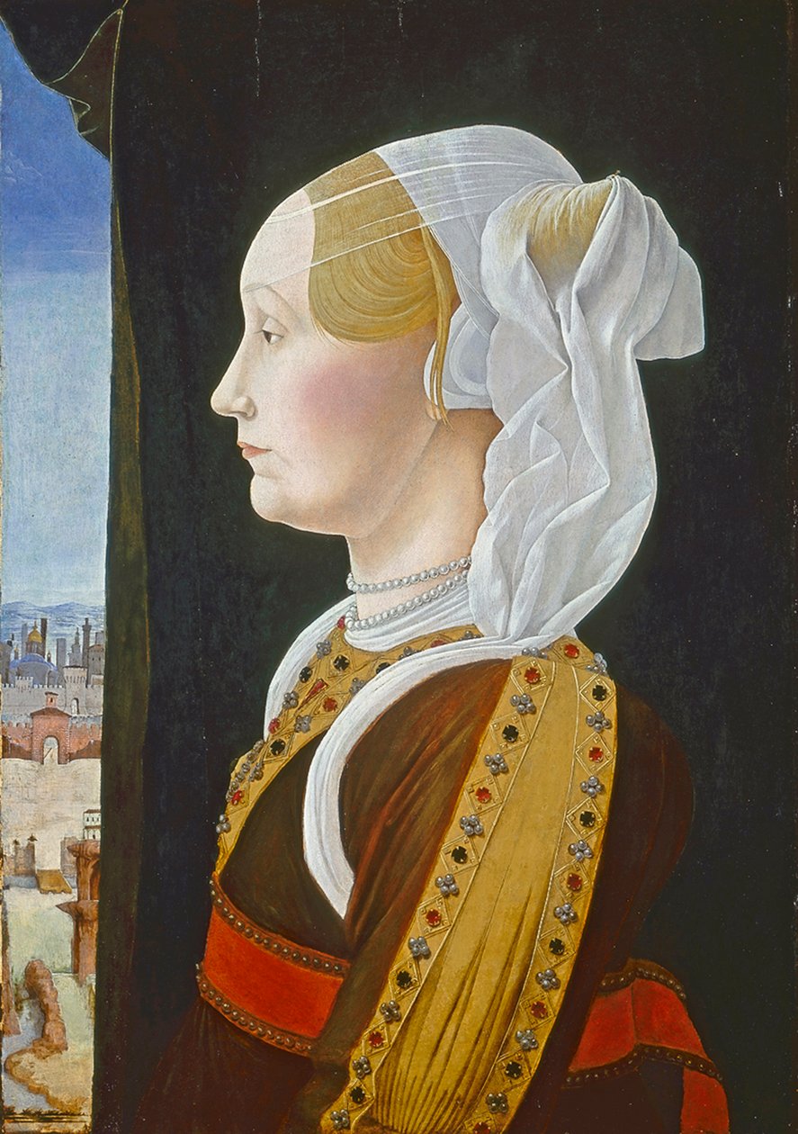 Genf Bentivoglio, c. 1474-77 (tempera a panelen) alkotó: Ercole de Roberti