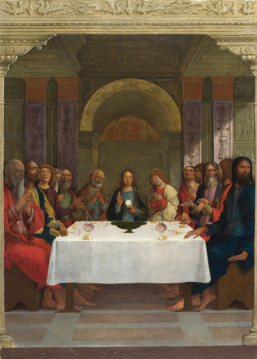 Az Eucharisztia intézménye, 1490 körül (tempera a panelen) alkotó: Ercole de Roberti