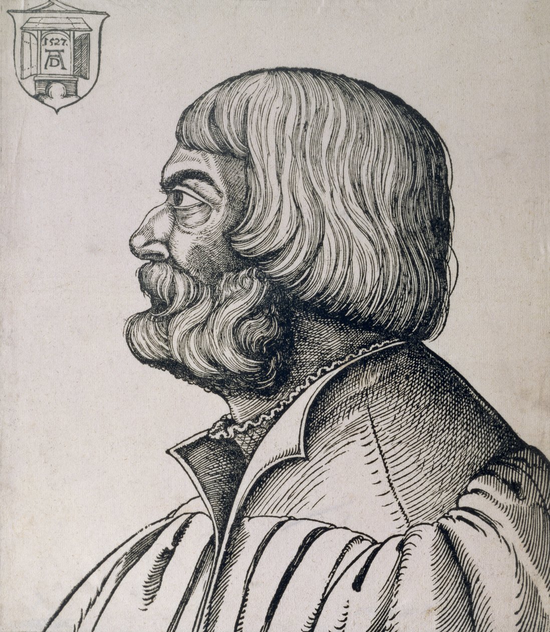 Albrecht Durer (1471-1528) profilportréja, 1527 alkotó: Erhard Schon