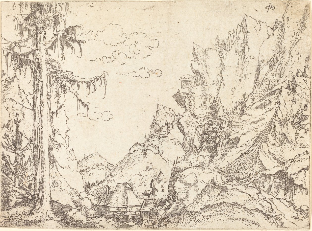 Hegyi táj, 15101525. alkotó: Erhard Altdorfer