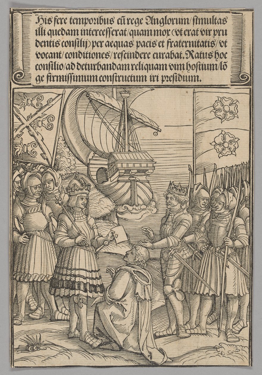 Maximilian és VII. Henrik Anglia, 11. tábla a Történelmi jelenetek I. Maximilianus császár életéből a Diadalívből alkotó: Erhard Schon