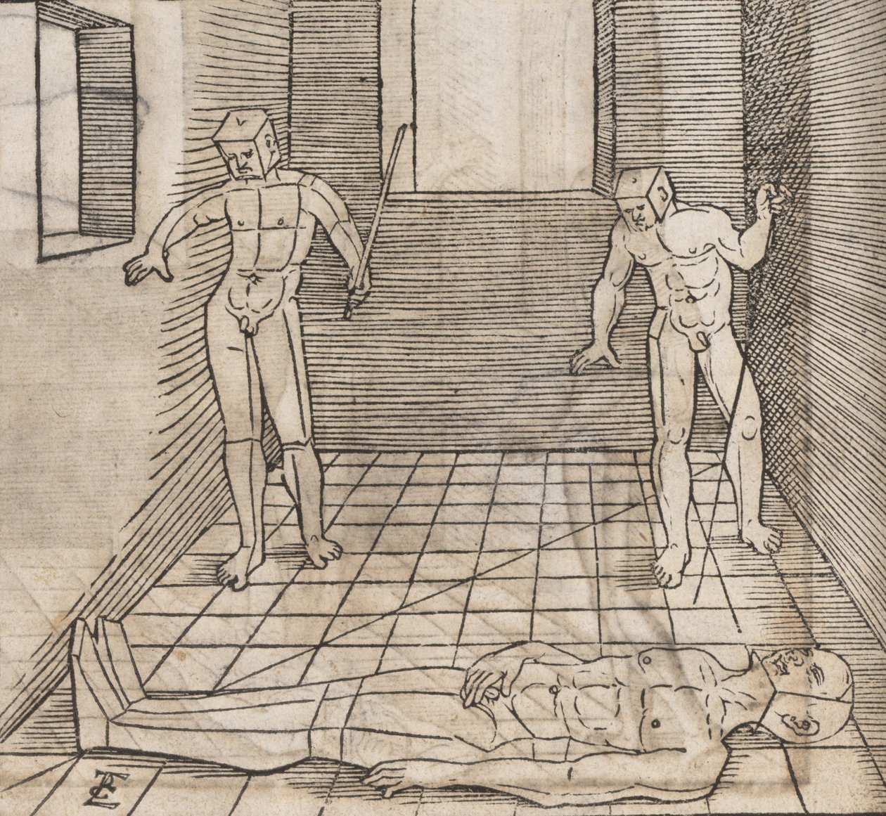 A bohóckodások arányainak és helyzetének meghatározása, 1538. alkotó: Erhard Schon