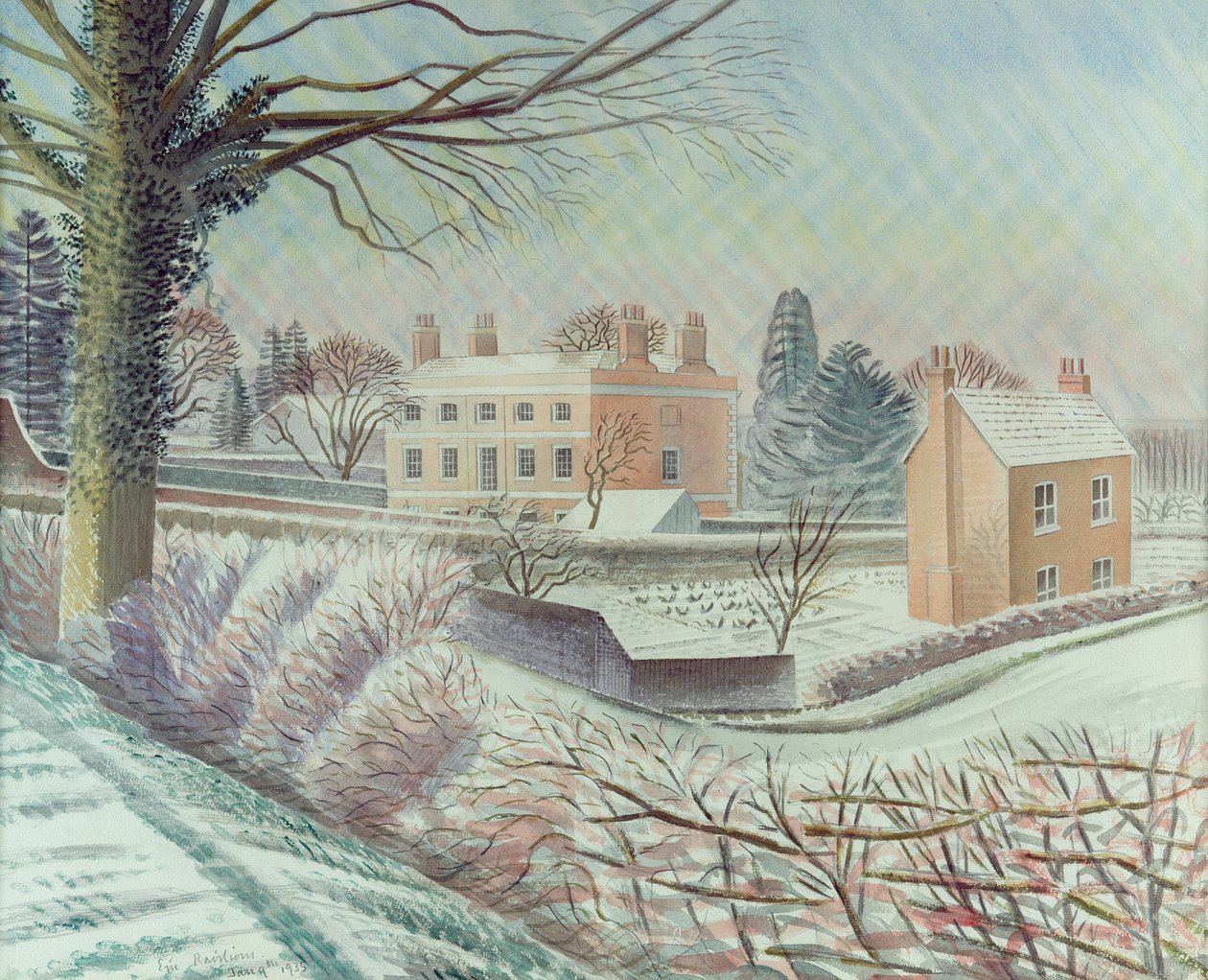 Plébánia a hóban alkotó: Eric Ravilious