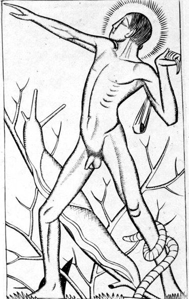 David, Illusztráció Gill „Az, ami tetszik a látványnak” című művéből (Id Quod Visum Placet) 1926 (metszet) alkotó: Eric Gill