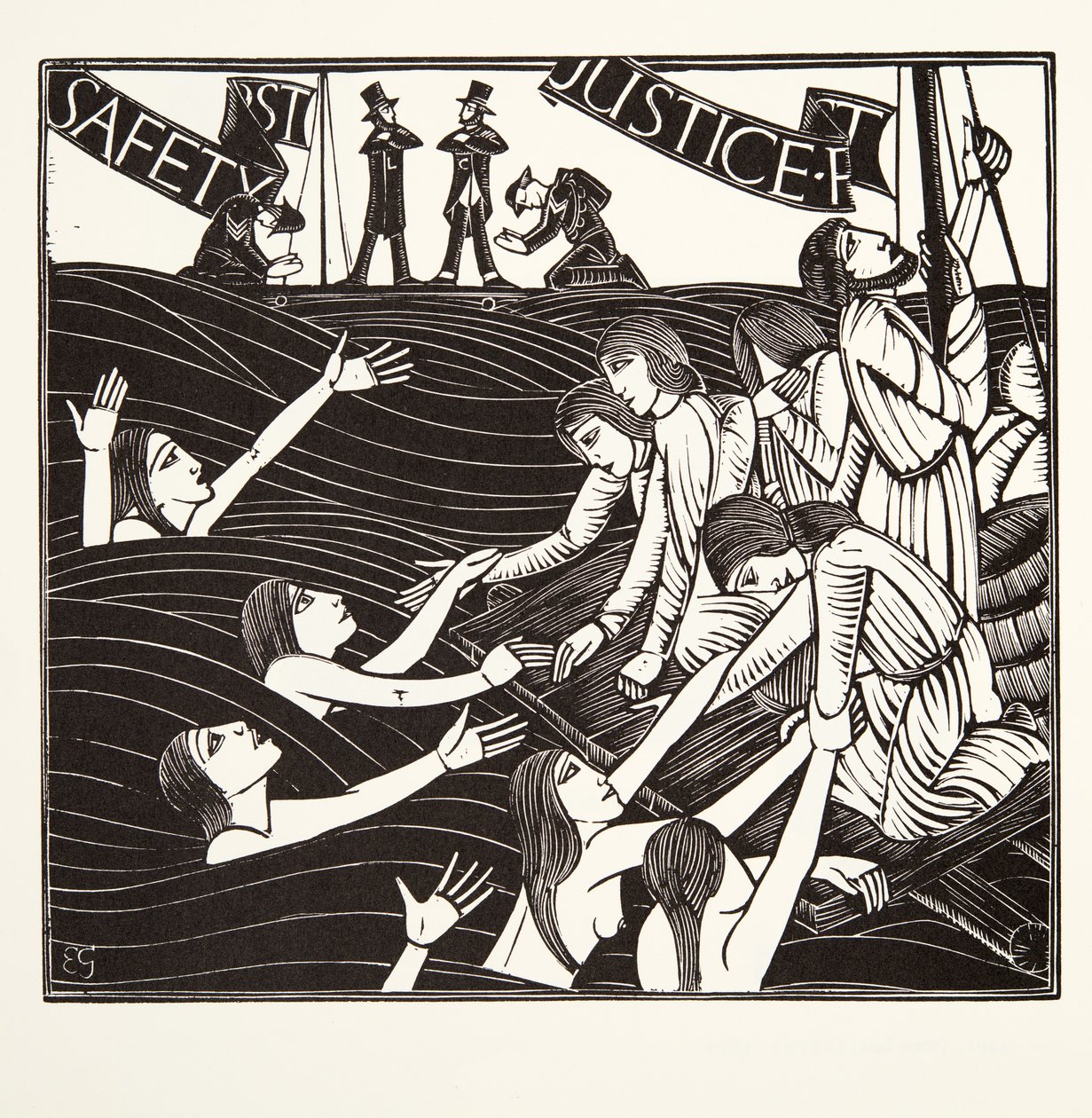 Első a biztonság, a „Nők munkája” című filmből alkotó: Eric Gill