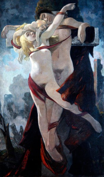 Az emberiség keresztre feszítve, 1919 körül (olaj, vászon) alkotó: Eric Harald Macbeth Robertson