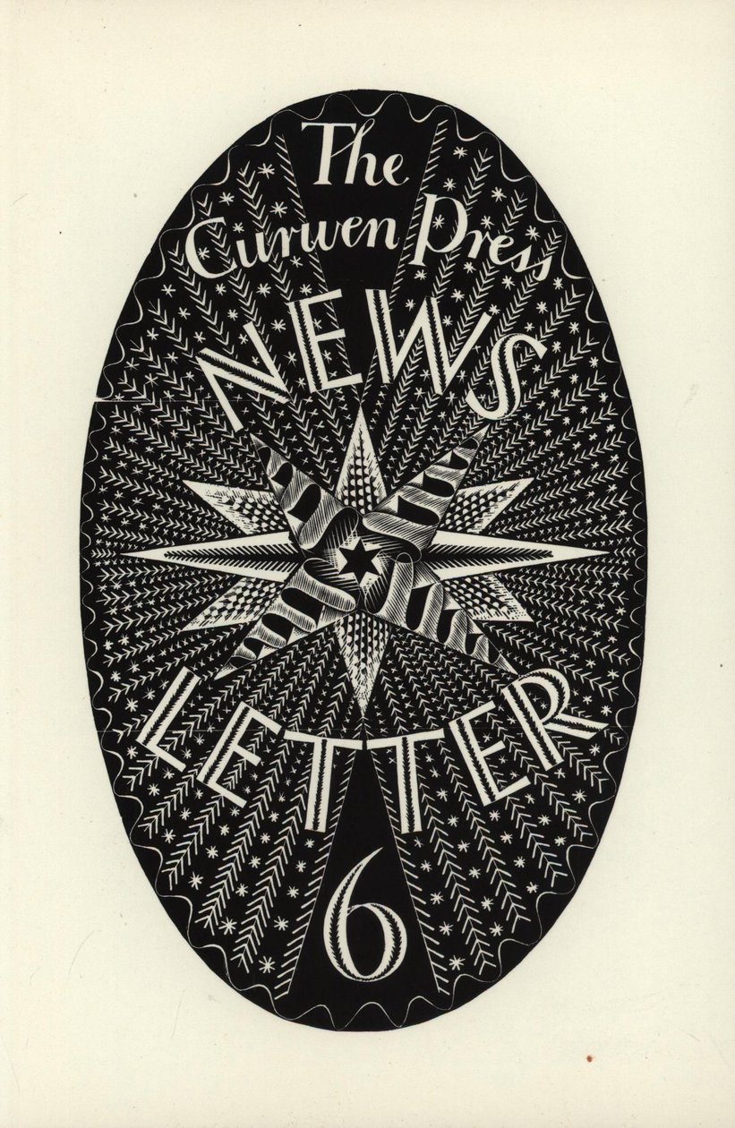 Tervezés a The Curwen Press News-Letterhez, 1934. 6. szám (fametszet) alkotó: Eric Ravilious