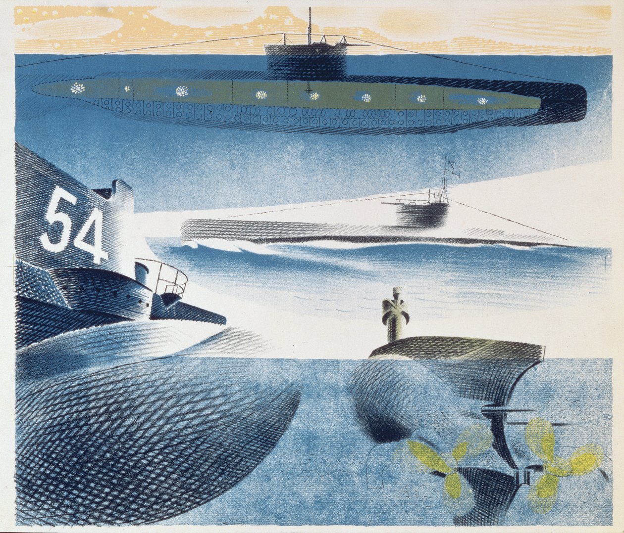 A tengeralattjárók különböző aspektusai, 1941 alkotó: Eric Ravilious