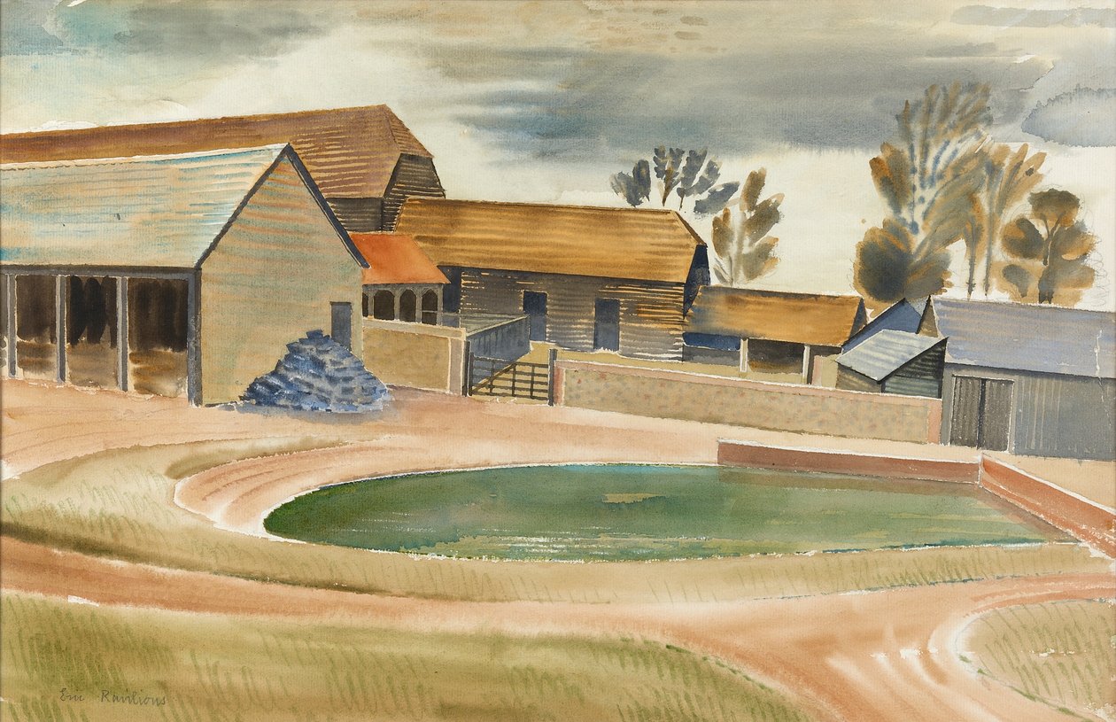 Farmyard (wc papíron) alkotó: Eric Ravilious