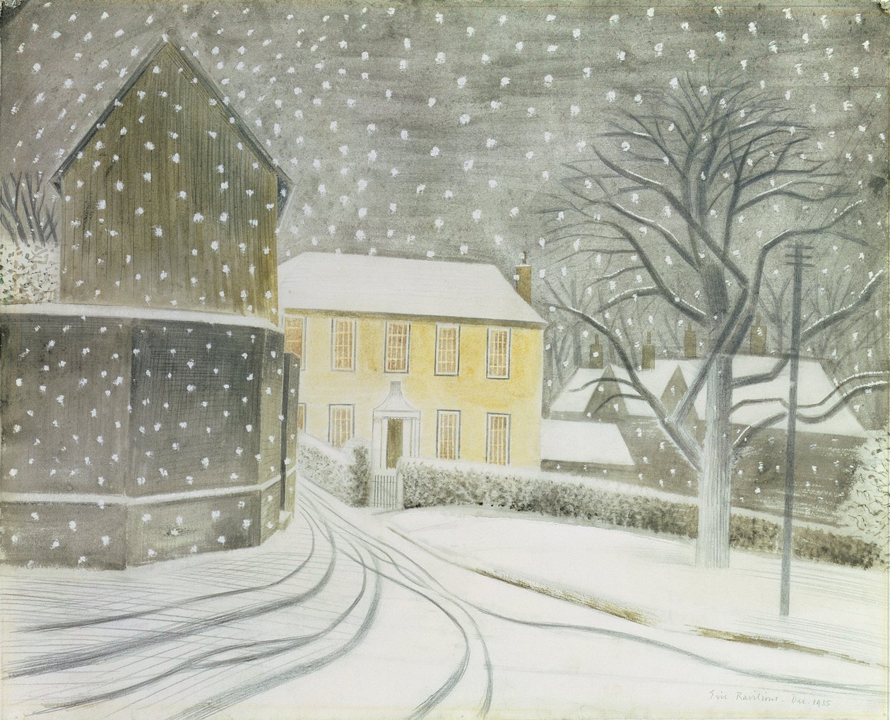 Halstead út a hóban alkotó: Eric Ravilious