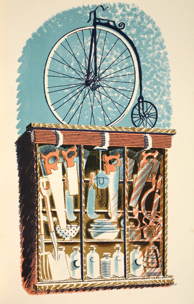 Ironmonger, illusztráció a „High Street”-ből, J. M. Richards, nyomtatta a Curwen Press, pub. Országélet, 1938 alkotó: Eric Ravilious