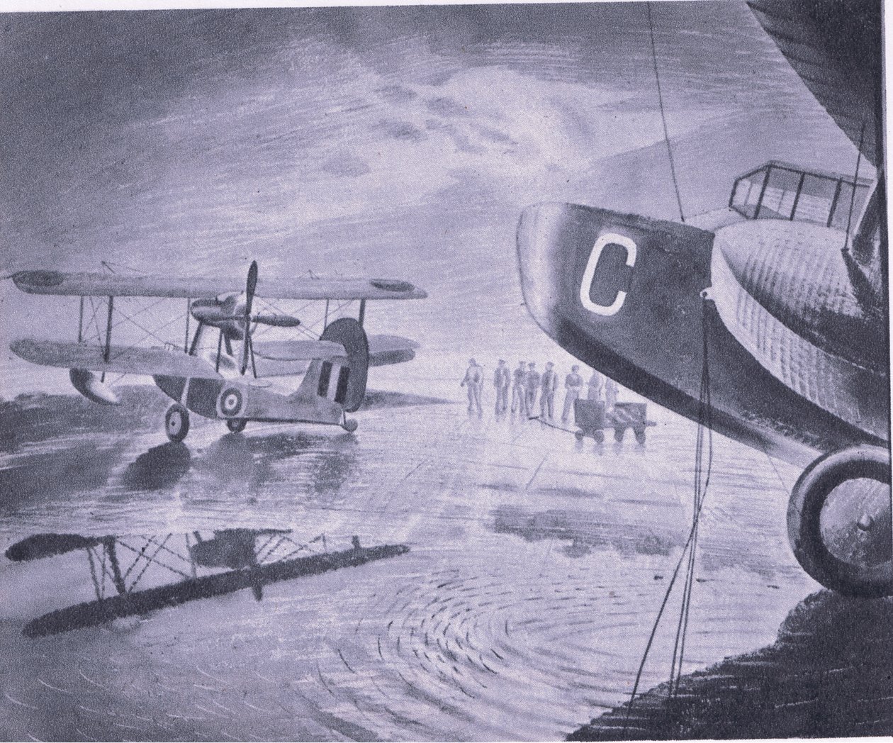 Reggel a parádén, a British Adventure-ből, amelyet a Collins adott ki, 1947 alkotó: Eric Ravilious