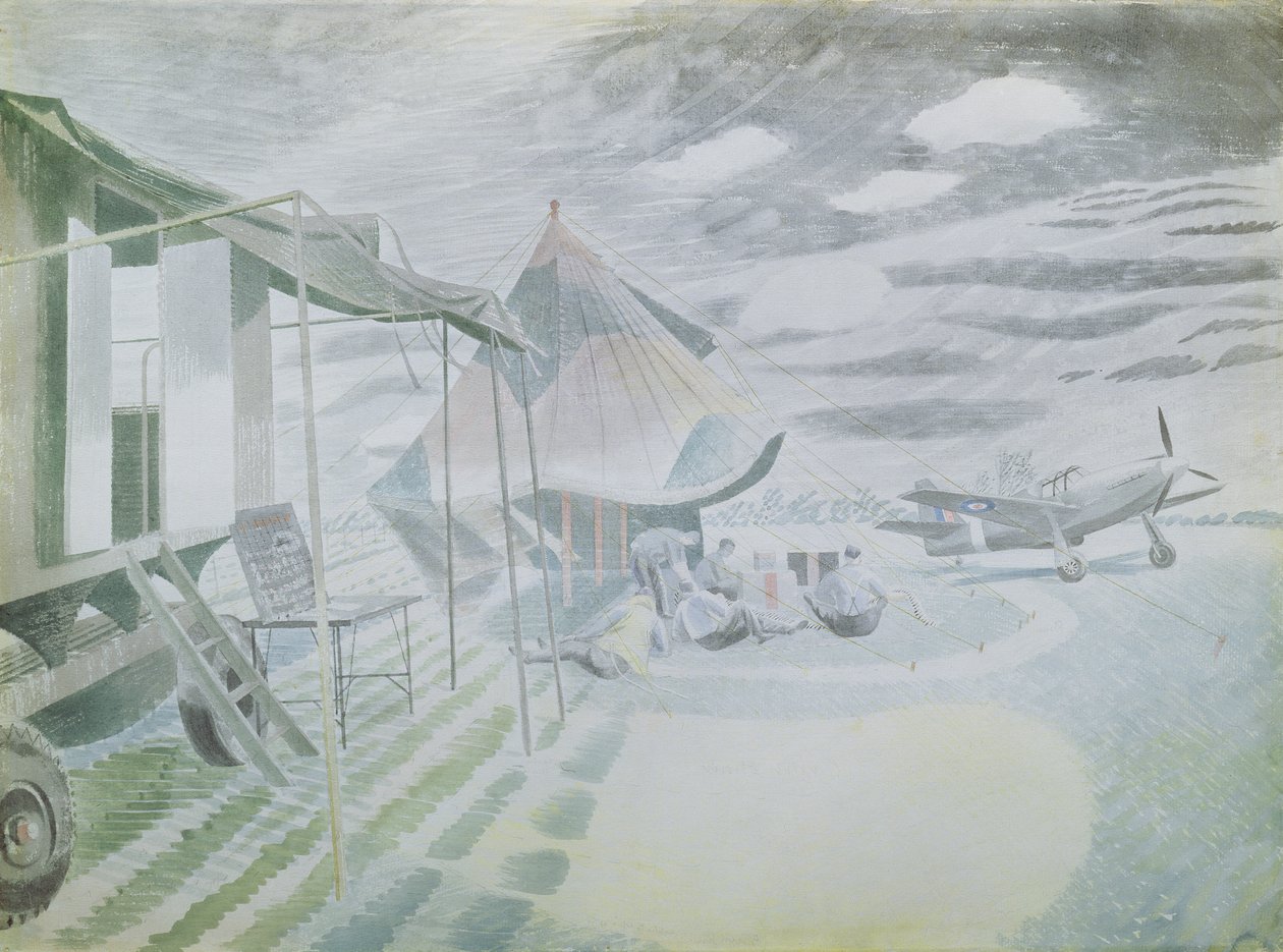 Musztáng és sátor, 1942 körül (wc) alkotó: Eric Ravilious