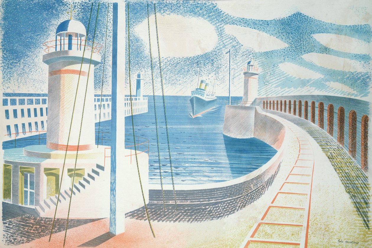 Newhaven kikötő alkotó: Eric Ravilious