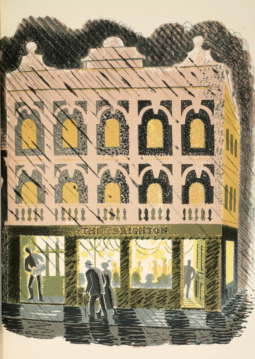 Public House, illusztráció J.M. Richards "High Street" című művéből, a Curwen Press nyomdája, a Country Life kiadása, 1938. alkotó: Eric Ravilious