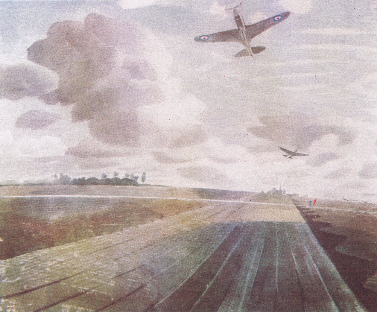 Kifutópálya perspektíva, 1941, a Collins által kiadott British Adventure 1947-ben alkotó: Eric Ravilious