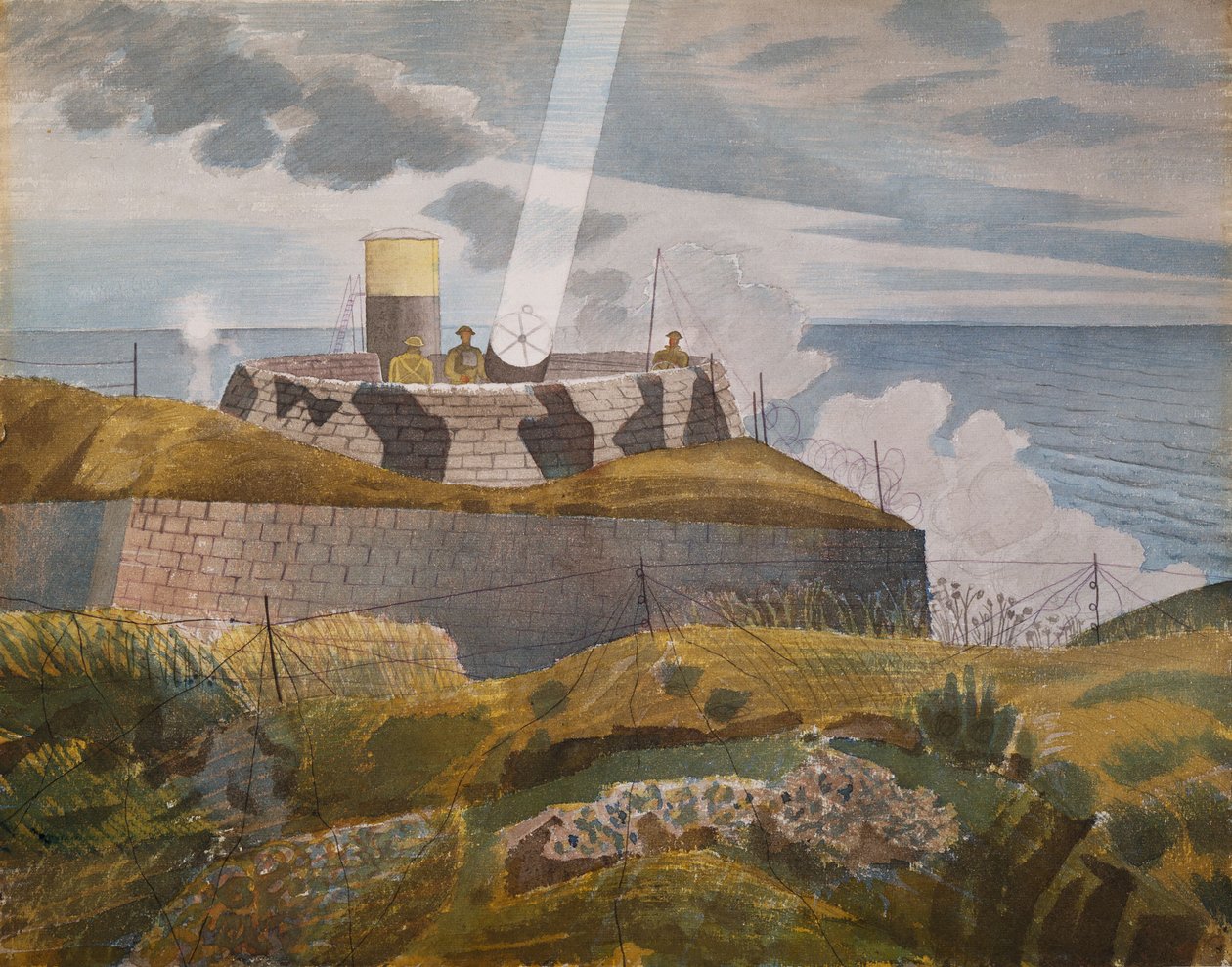 Keresőlámpa alkonyatkor, 1941. október alkotó: Eric Ravilious