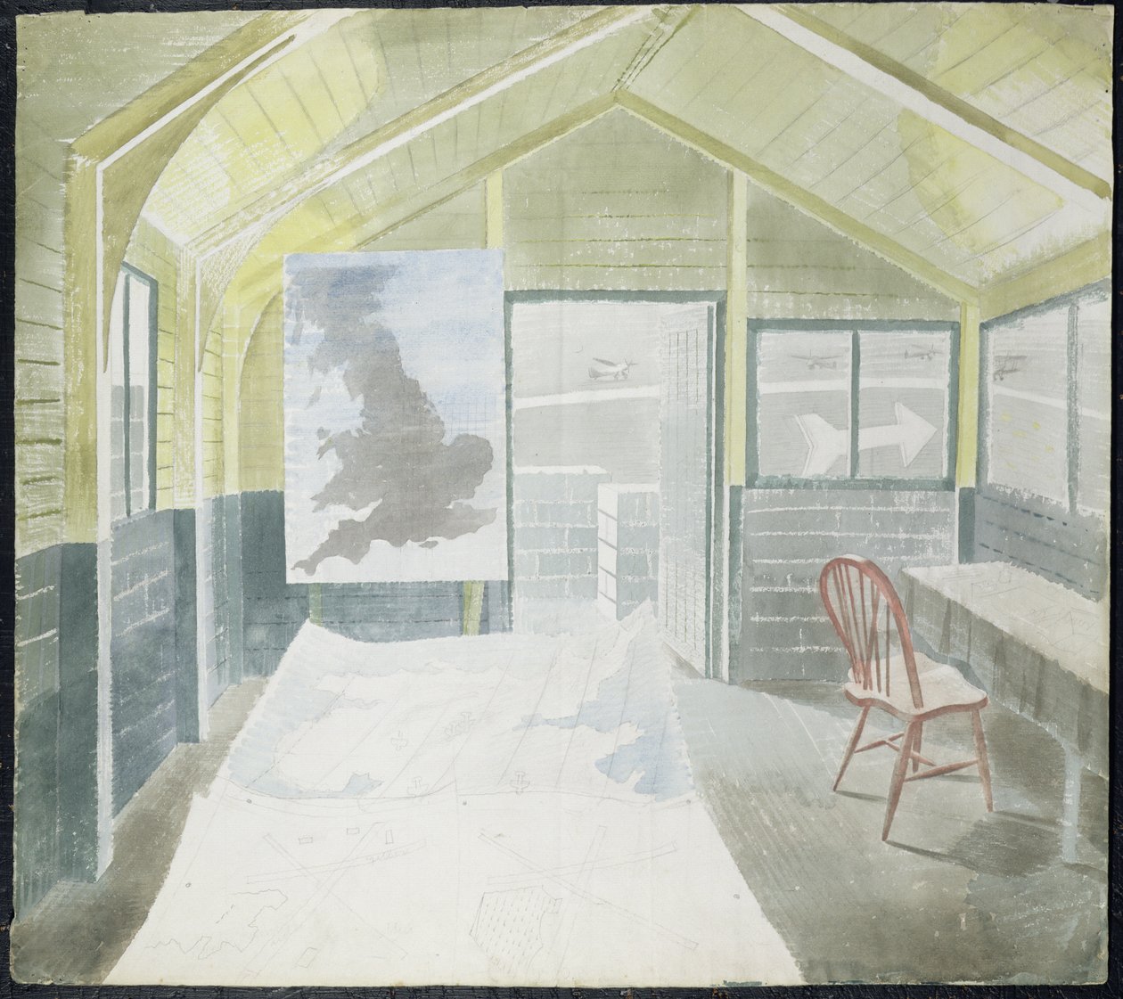 Műveleti szoba, 1941-42 körül alkotó: Eric Ravilious