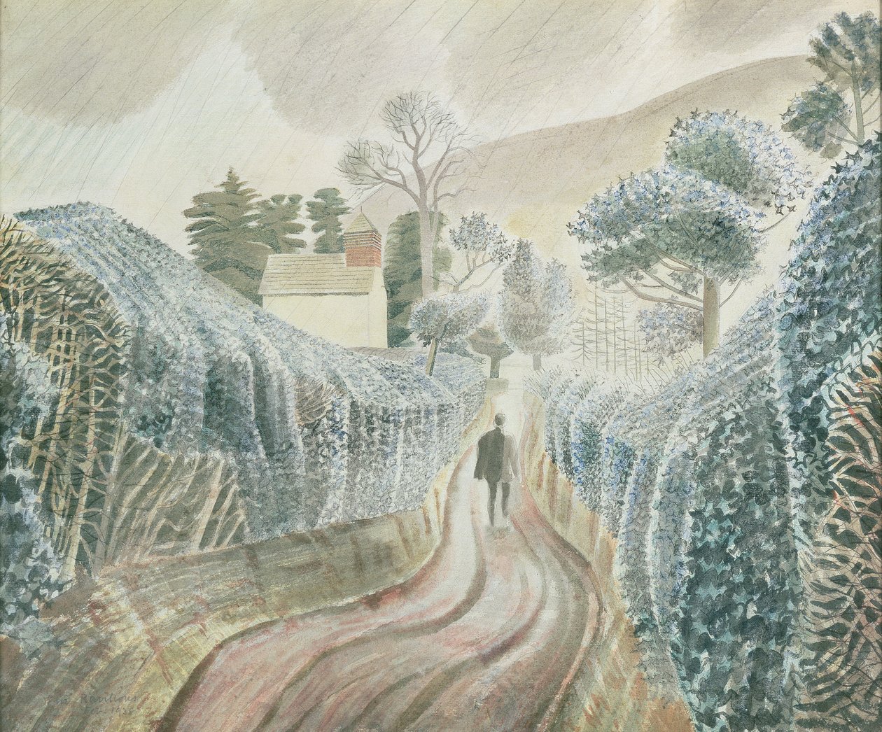 Nedves délután, 1928 alkotó: Eric Ravilious