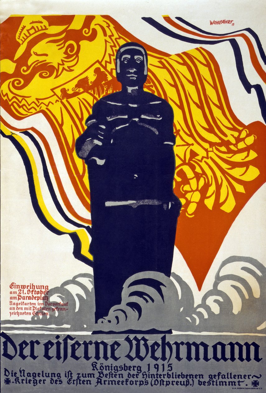 A vas katonaember, Königsberg 1915, 1915 színes litó alkotó: Erich Wohlfahrt