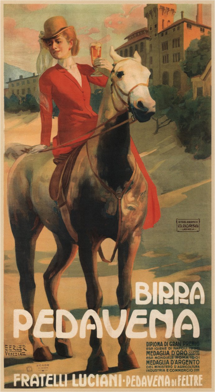 Pedavena sör, 1900-1910-es évek alkotó: Erich Erler