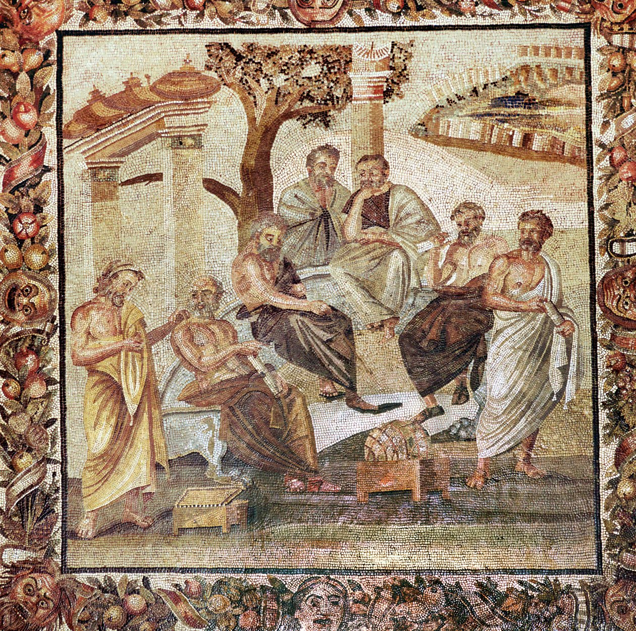 Platon und seine Philosophenschule. Aus Pompeji von Erich Lessing