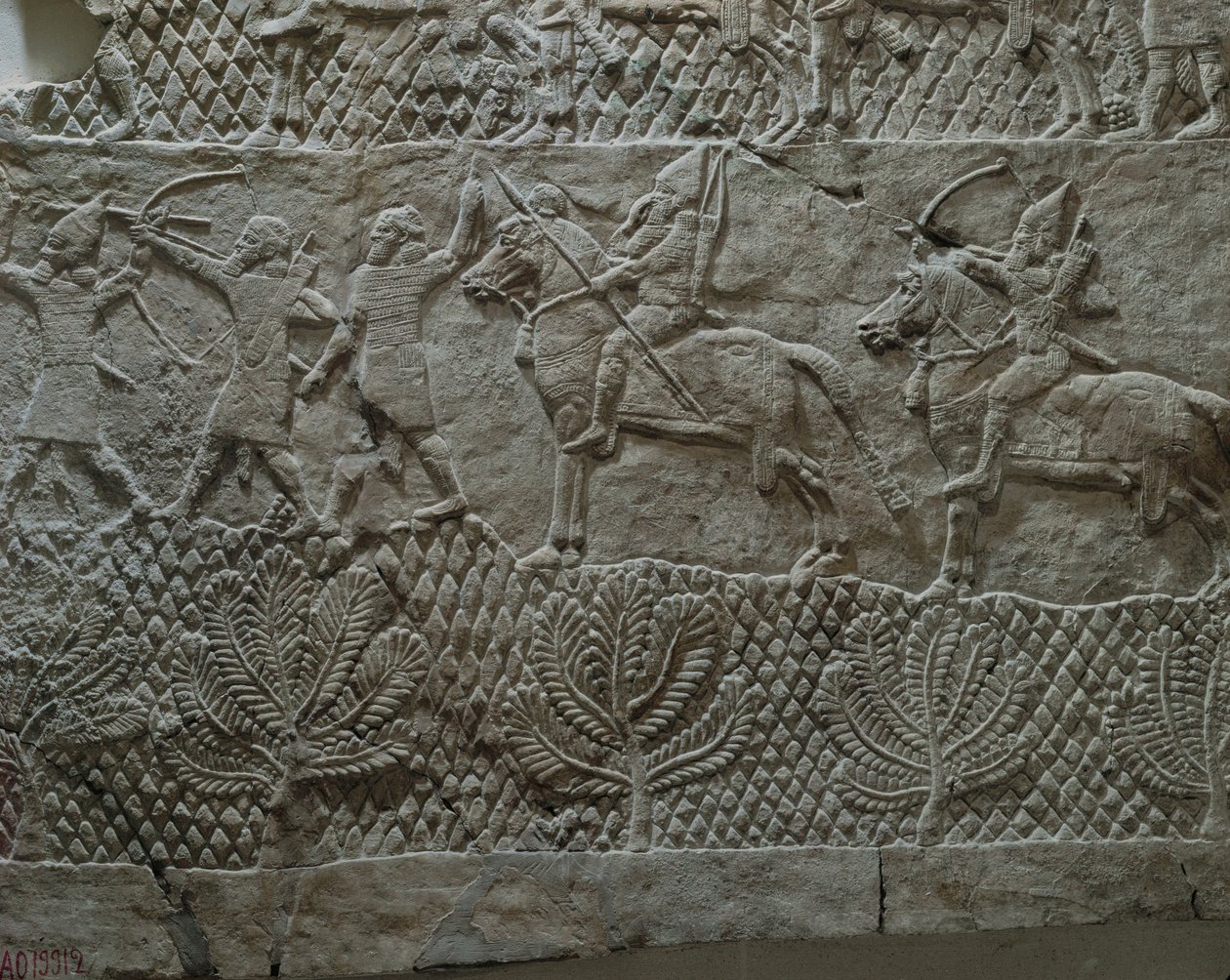 Ashurbanipal király asszíriai serege a csatában az Elam elleni hadjárat során ... alkotó: Erich Lessing