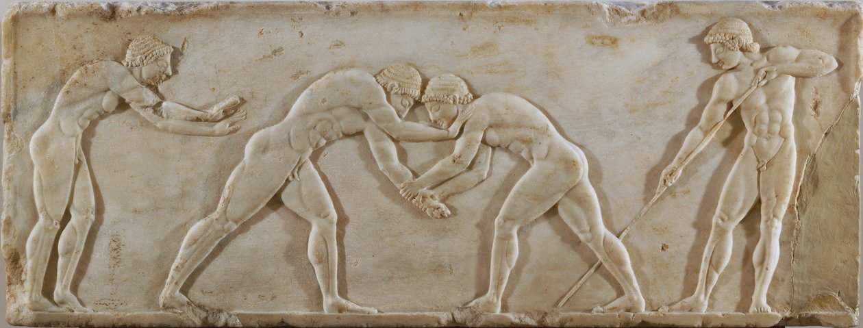 Fiatal acheaiak atlétikai versenyen vesznek részt alkotó: Erich Lessing