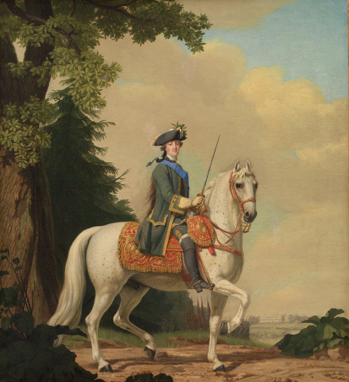 II. Katalin lovas portréja 1729-1796 gárdista egyenruhában, Brilliant lován, 1782. alkotó: Erichsen