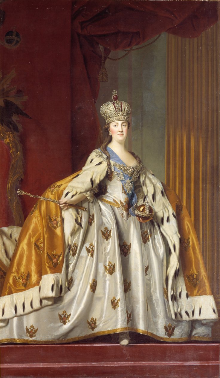 II. Katalin császárné portréja 1729-1796 koronázási ruhájában, 1766. alkotó: Erichsen