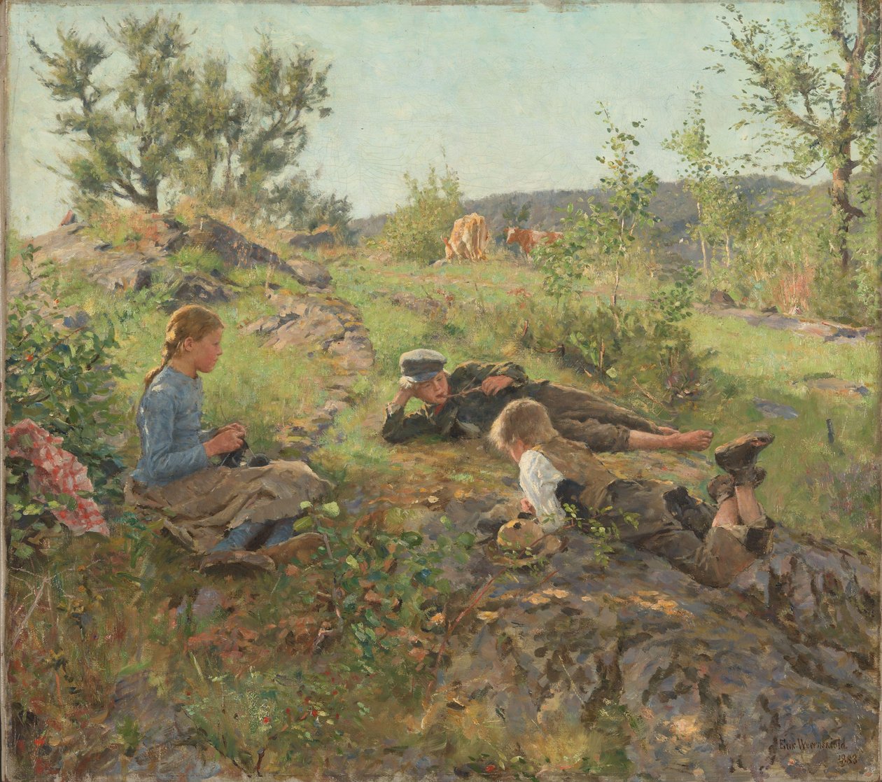 Pásztorok, Tatoy, 1883 alkotó: Erik Theodor Werenskiold