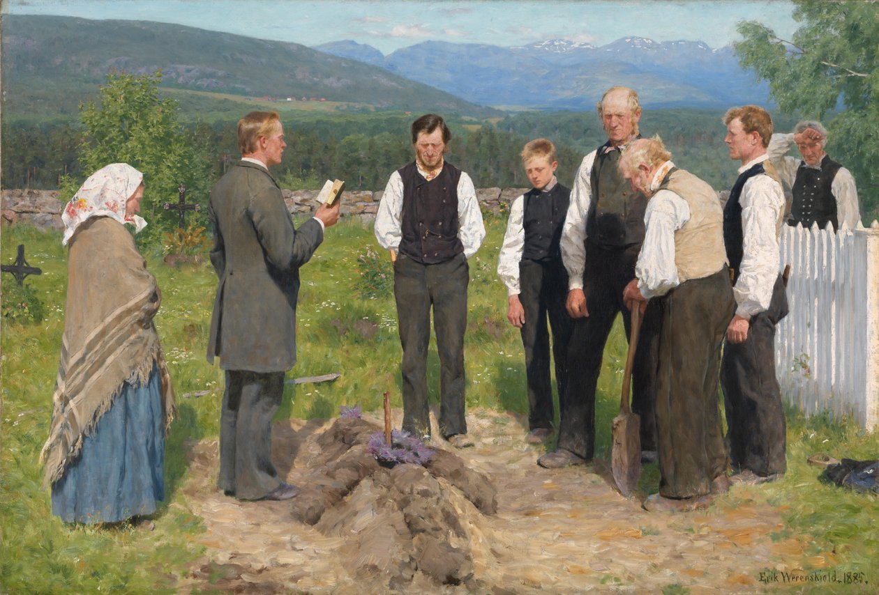 Paraszt temetés alkotó: Erik Theodor Werenskiold