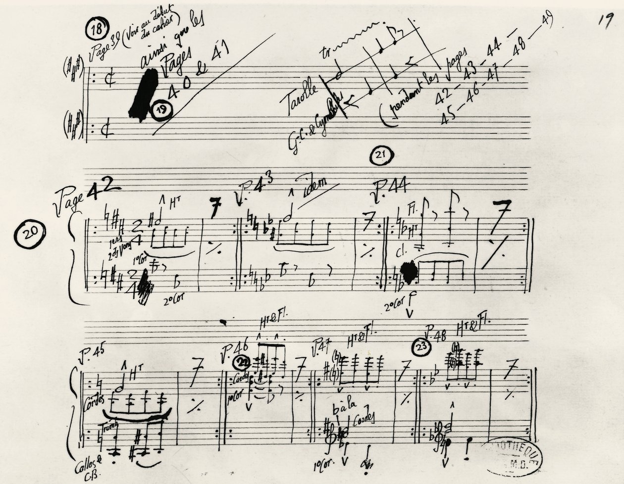A Parade kézirata, Eric Alfred Leslie Satie (1866-1925), Franciaország alkotó: Erik Satie