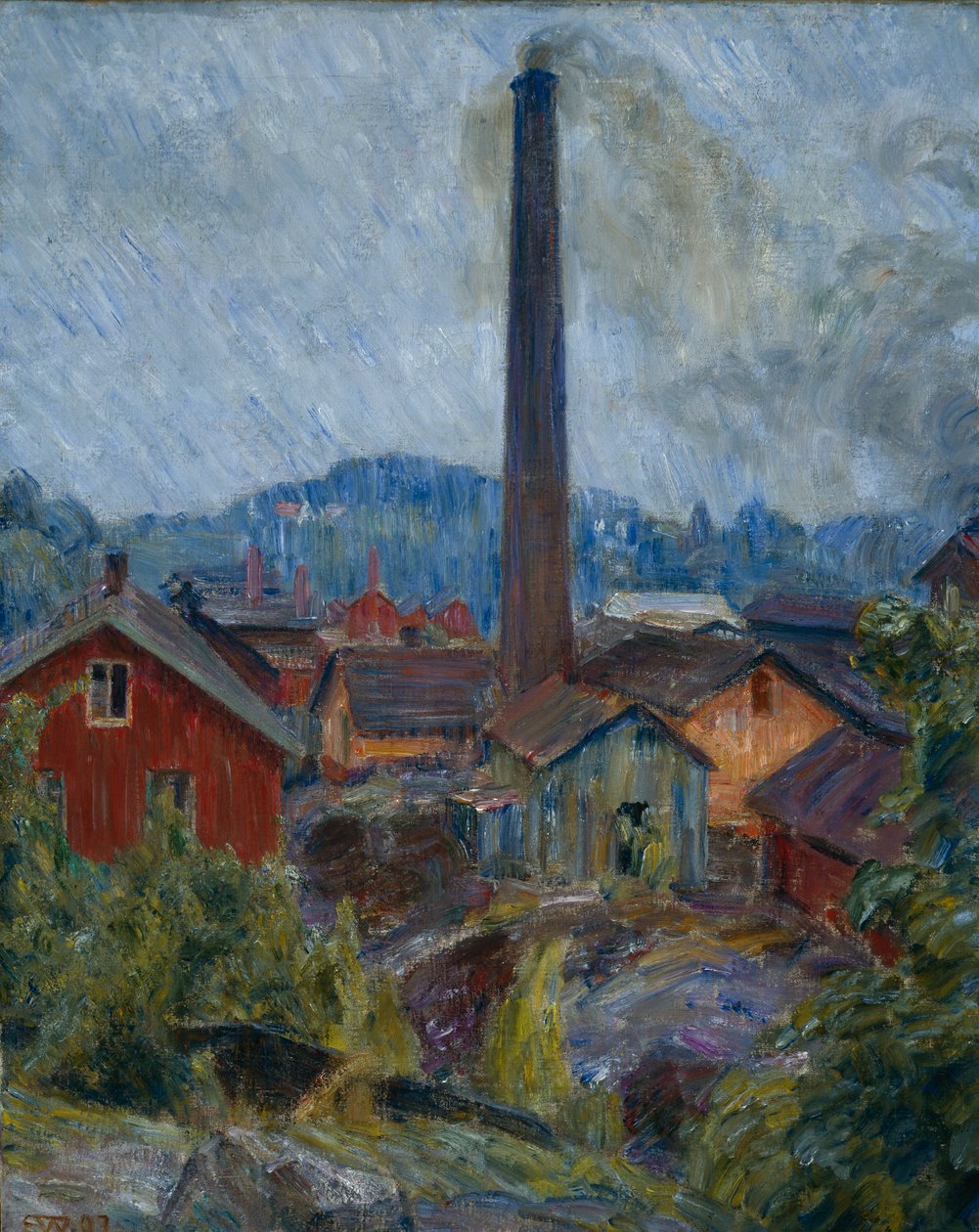 Gyári épületek Lysakerben alkotó: Erik Theodor Werenskiold