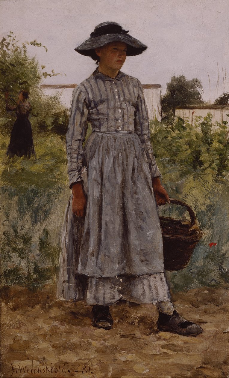Lány kosárral alkotó: Erik Theodor Werenskiold