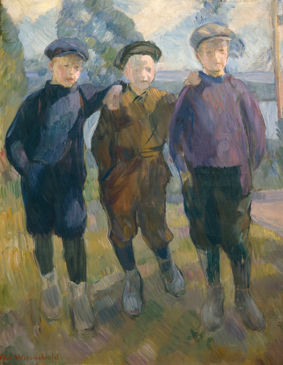 Lysaker Hooligans, 1910 körül (festmény) alkotó: Erik Theodor Werenskiold