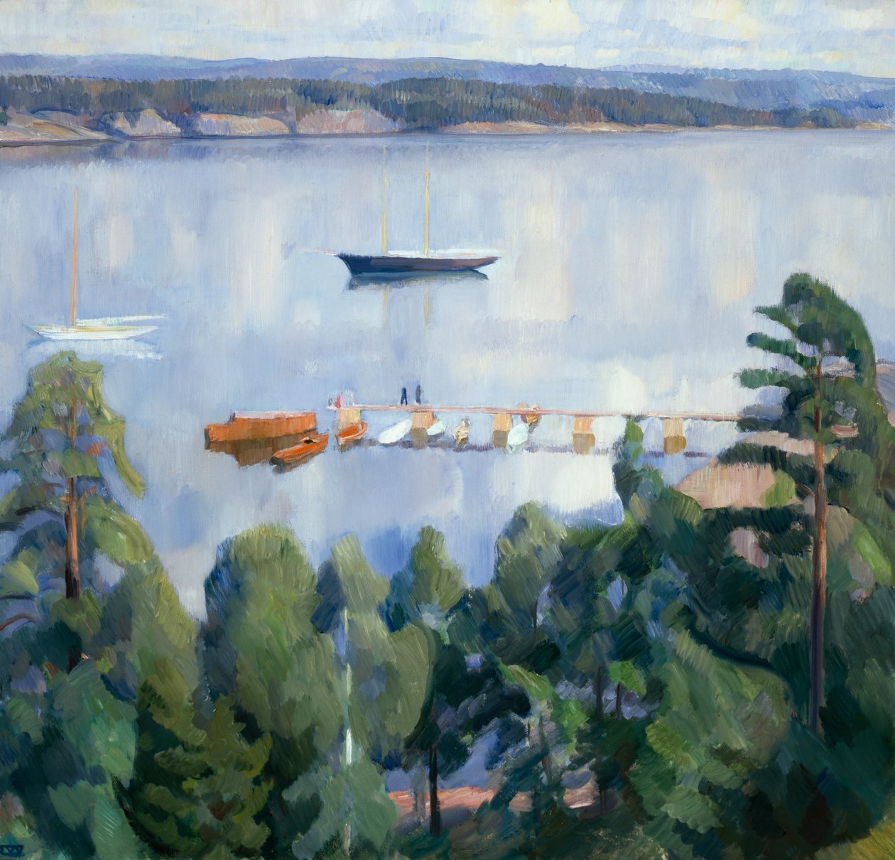 Kilátás Lysaker felől Bygdoy felé alkotó: Erik Theodor Werenskiold