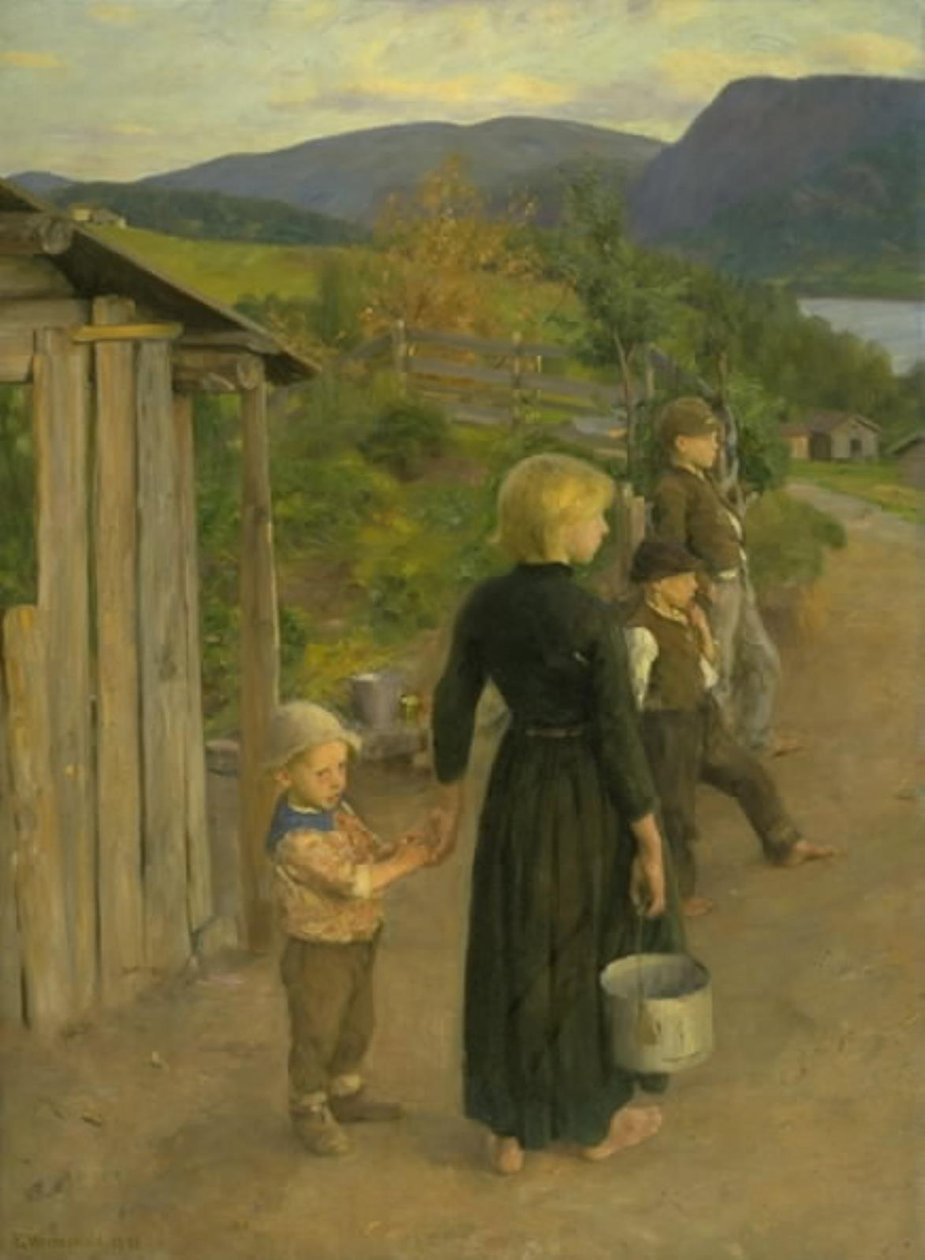 Várakozó gyerekek alkotó: Erik Theodor Werenskiold