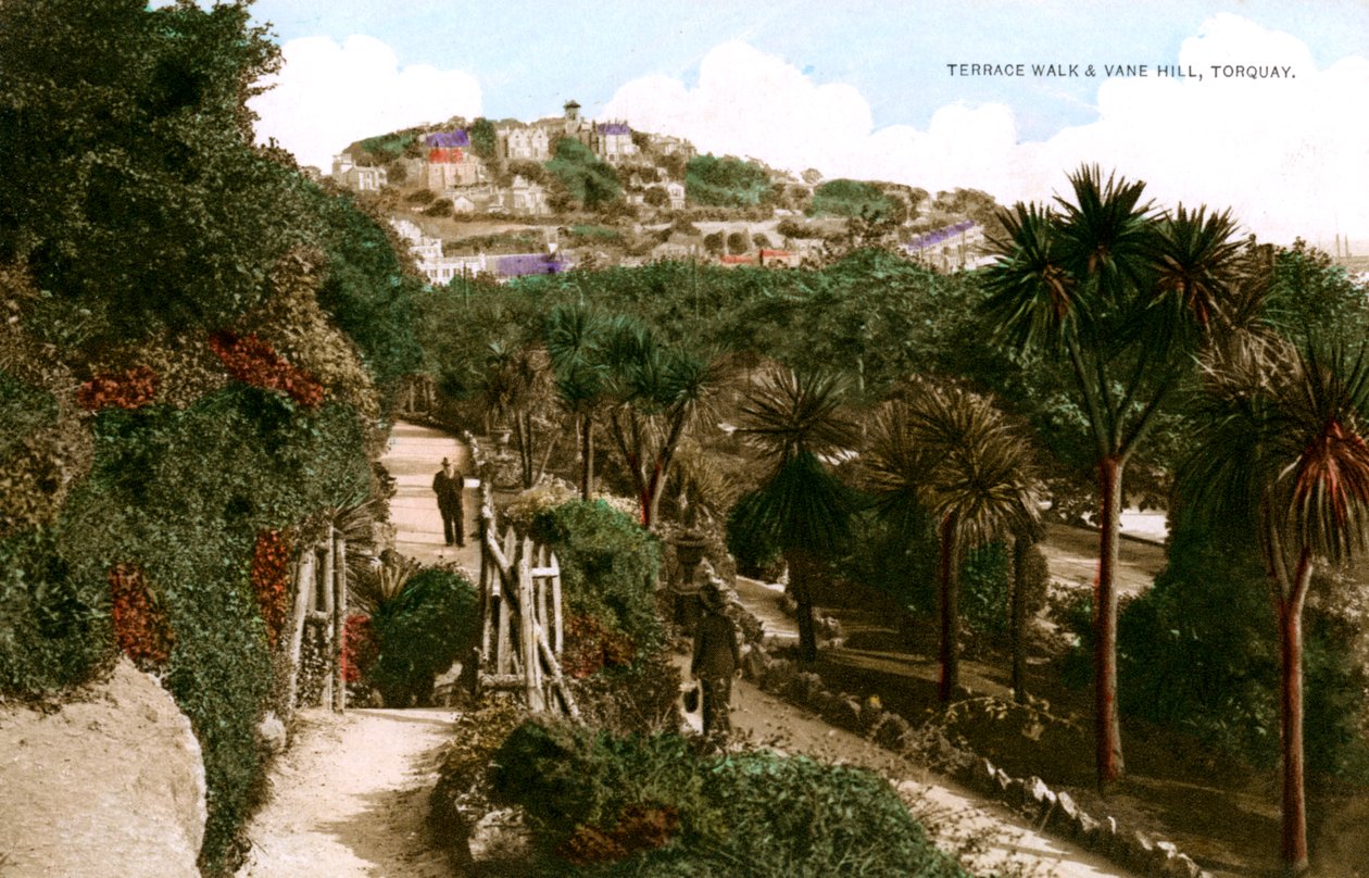 Terrace Walk és Vane Hill, Torquay, Devon, 20. század eleje. alkotó: Ern Bishop