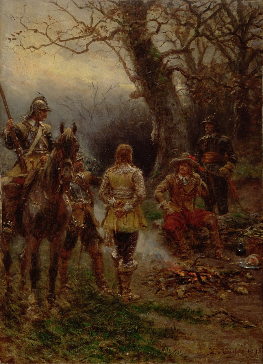 Oliver Cromwell kihallgat egy rabot, 1895 alkotó: Ernest Crofts