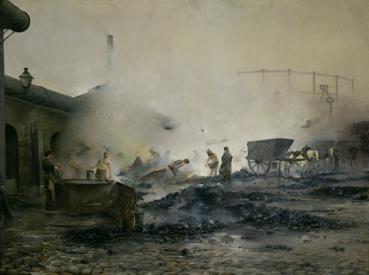 A Courcelles-i gázgyár, 1884 alkotó: Ernest Jean Delahaye