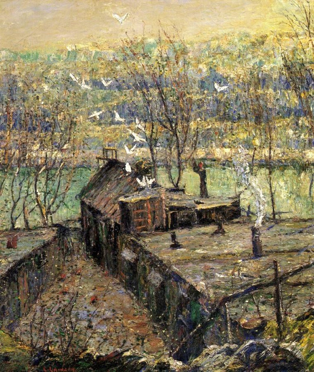 The Pigeon Coop, 1916 körül alkotó: Ernest Lawson