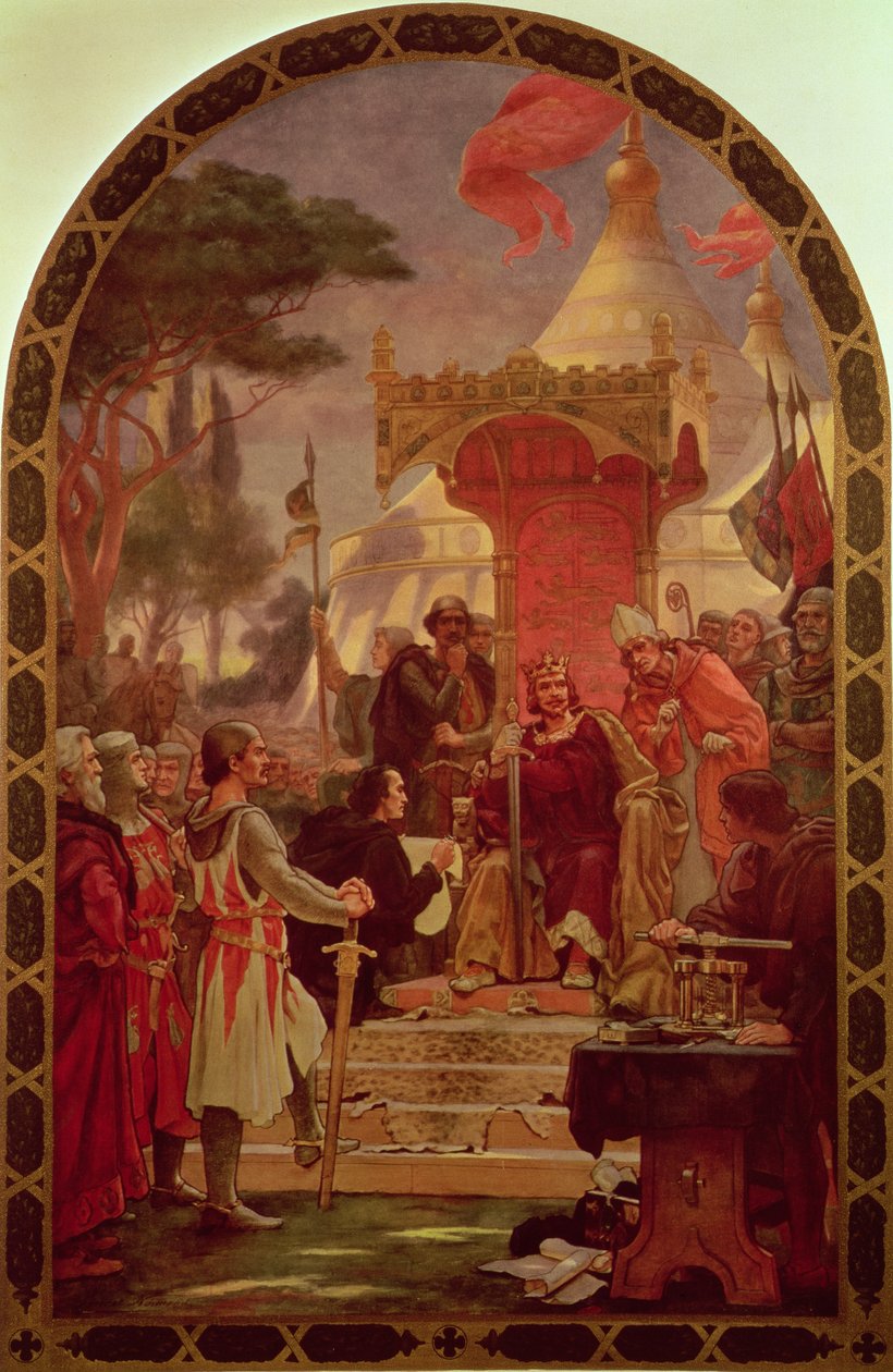 János király megadja a Magna Cartát 1215-ben, 1900-ban alkotó: Ernest Normand